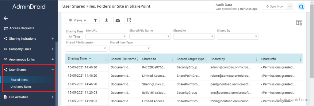 Audit sharing in SharePoint Online