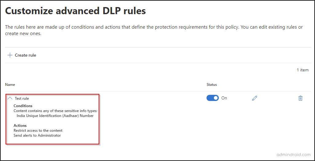 Customize advanced DLP rules