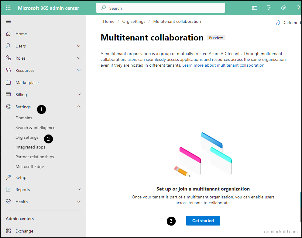 Multi-tenant Organization set up