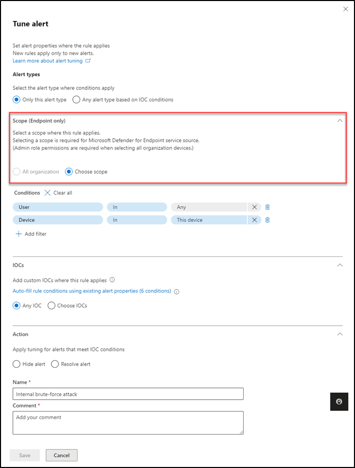 
Tune Alerts in Microsoft 365 Defender from Alerts Page