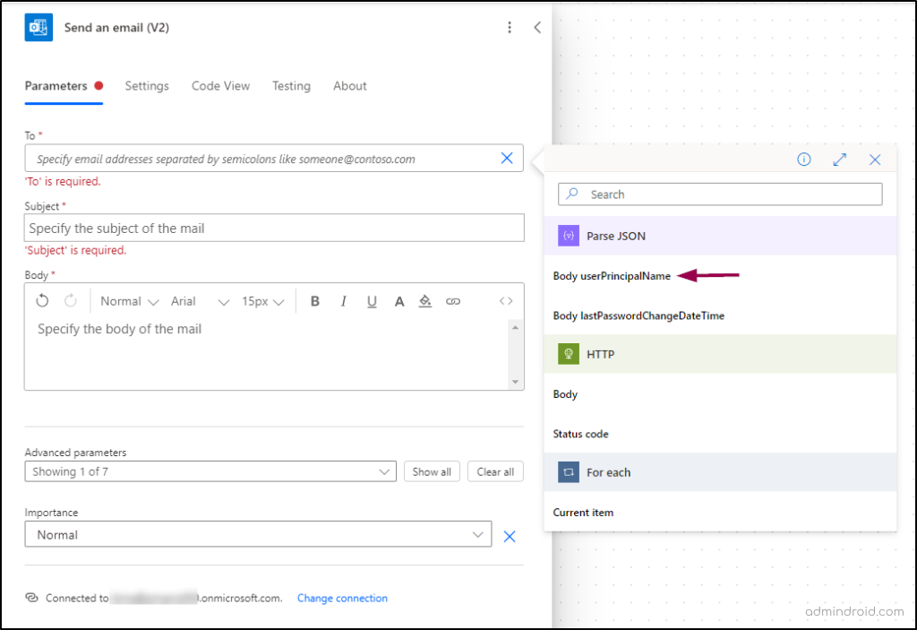 Add dynamic content value from Parse JSON