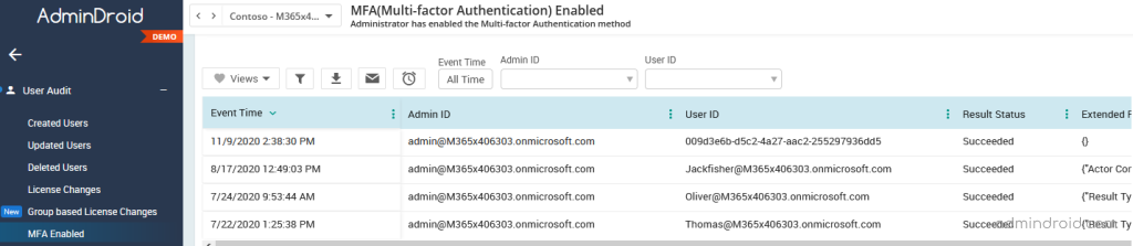 To check when MFA was enabled