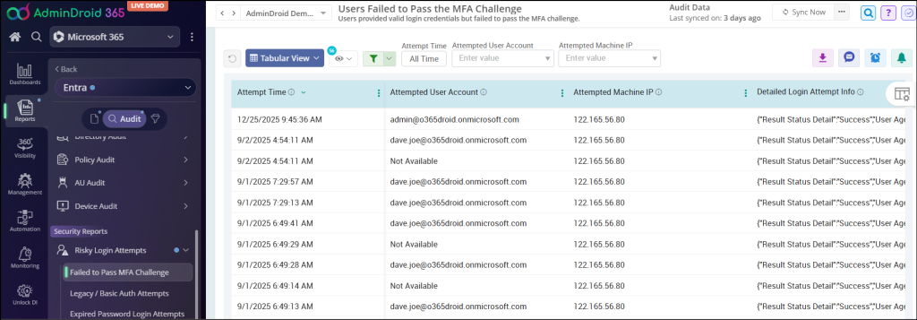 failed to pass MFA challenge report