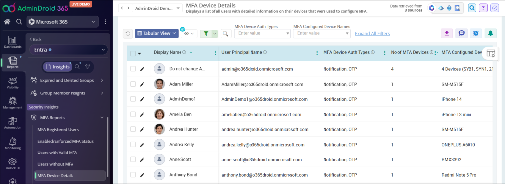 multifactor authentication device details 