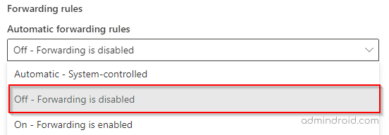 Outbound spam filter policy