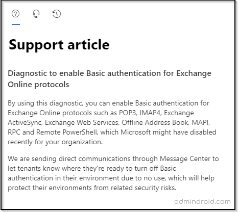 Re-enable Basic Authentication in Exchange Online