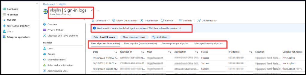 Types of Azure AD Sign-ins