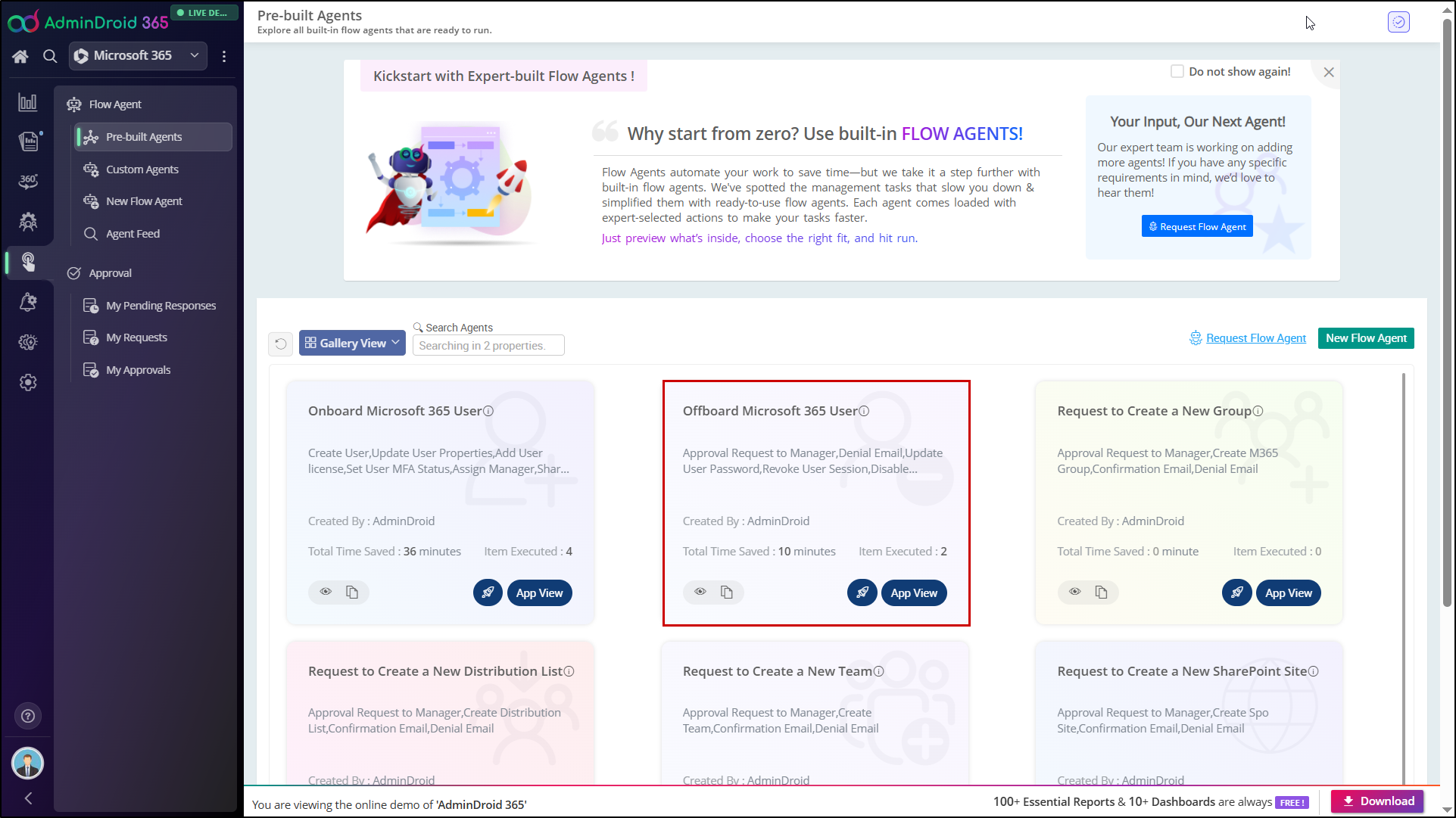 Offboarding Microsoft 365 user workflow in AdminDroid