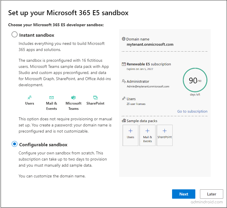 Setup Microsoft 365 developer tenant