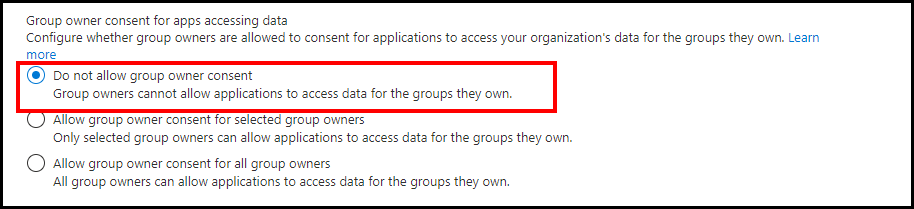 Block group consent to apps