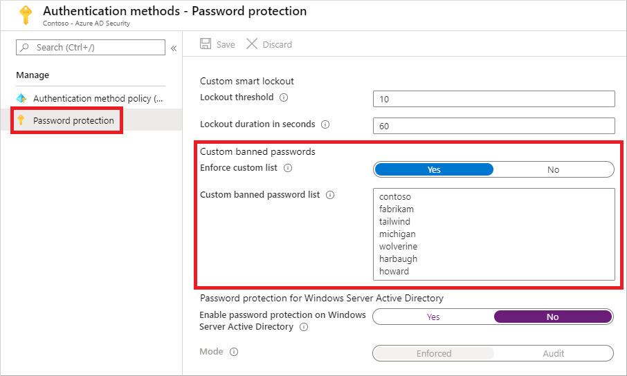 Custom banned password list in Office 365