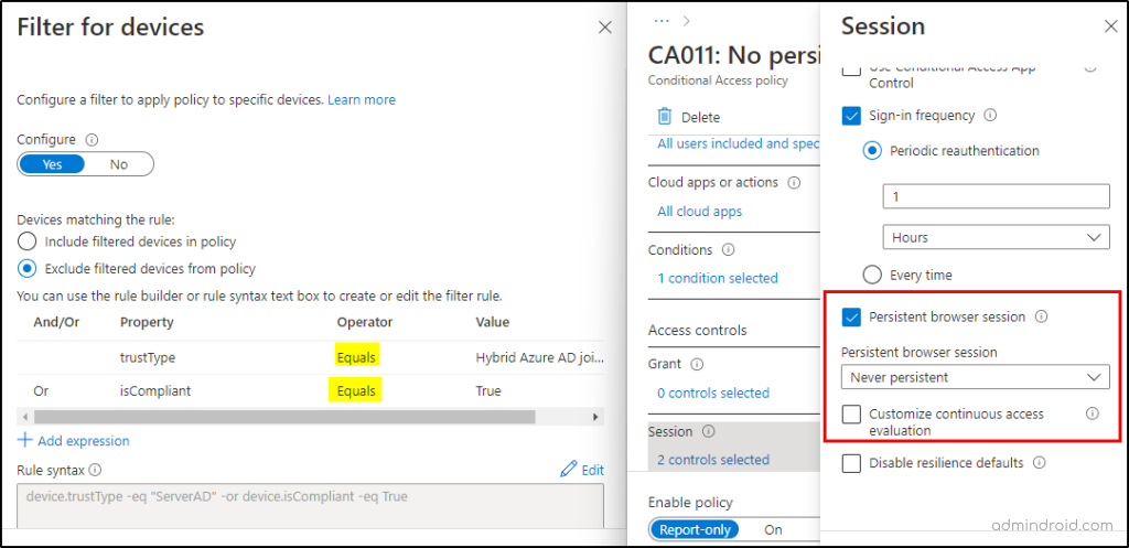 Conditional Access Policy Template Configuration