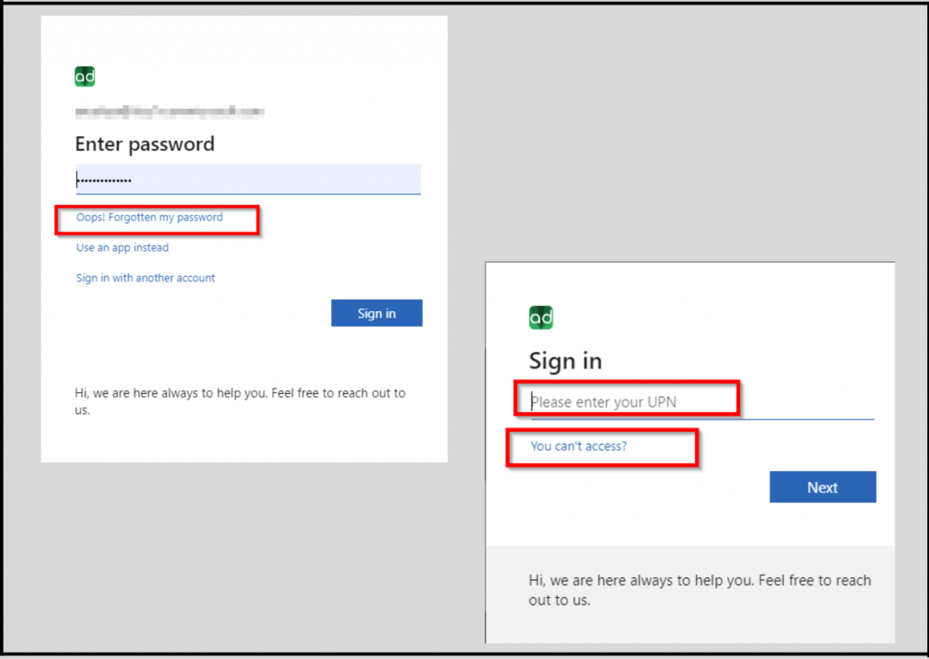 Show Self-service Password Reset in your Sign-in page