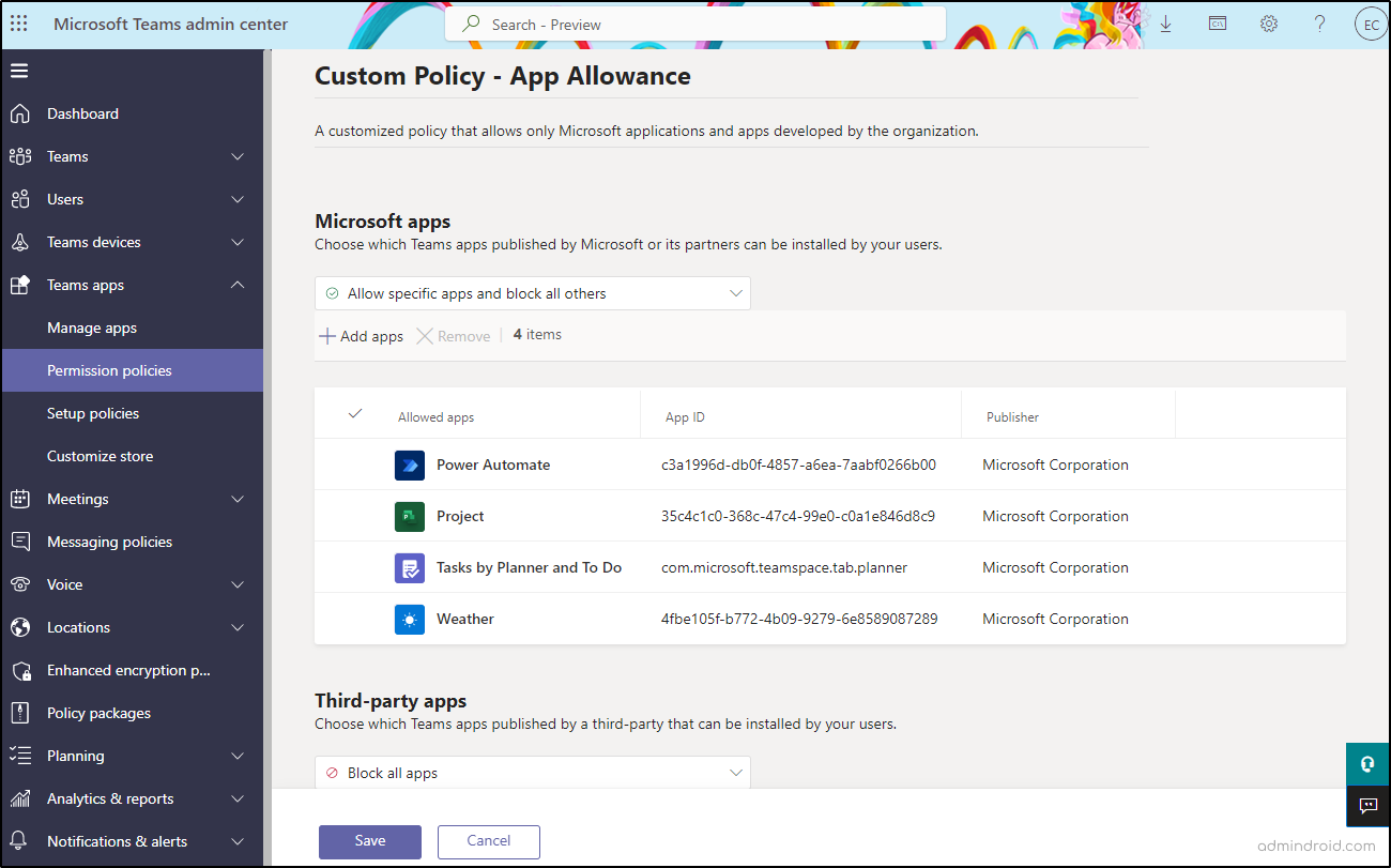 Teams app permission policies management a office 365 pro s guide
