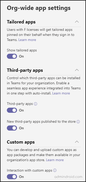 Organization-Wide Application Settings