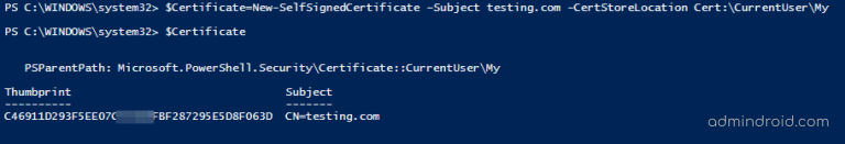 How to Create Self-signed Certificate using PowerShell - AdminDroid Blog
