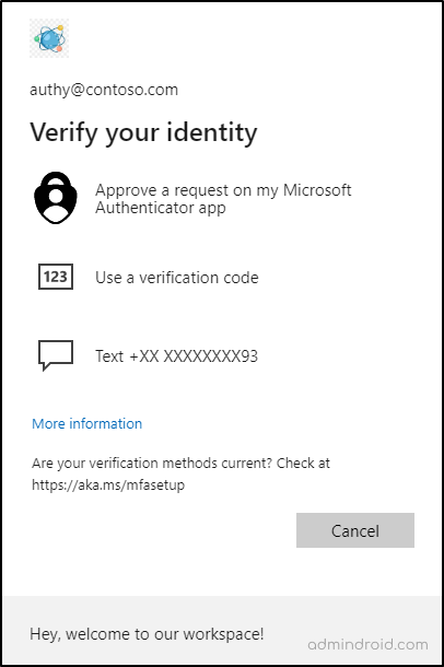 Authentication Request Before enabling system-preferred MFA