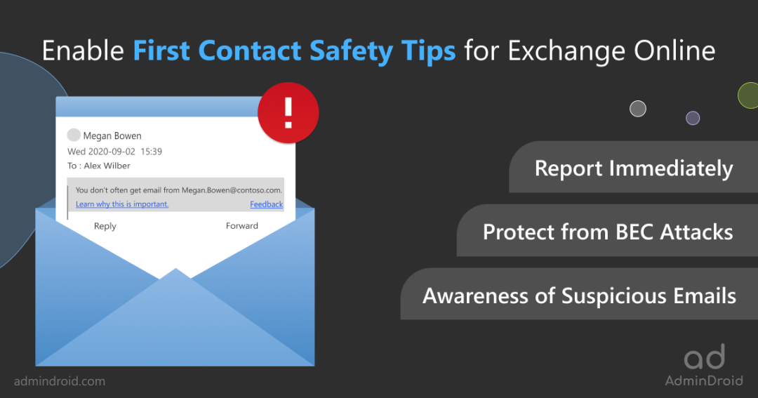 Enable First Contact Safety Tip for Exchange Online - AdminDroid Blog
