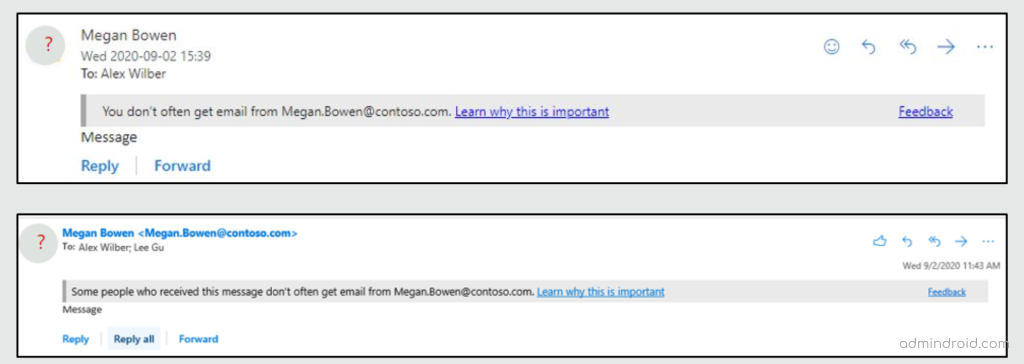 Enable First Contact Safety Tip for Exchange Online - AdminDroid Blog