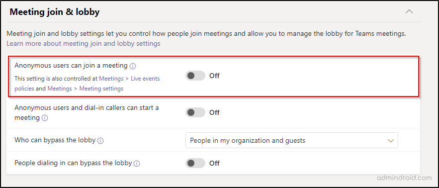 Microsoft Teams Meeting Policies
