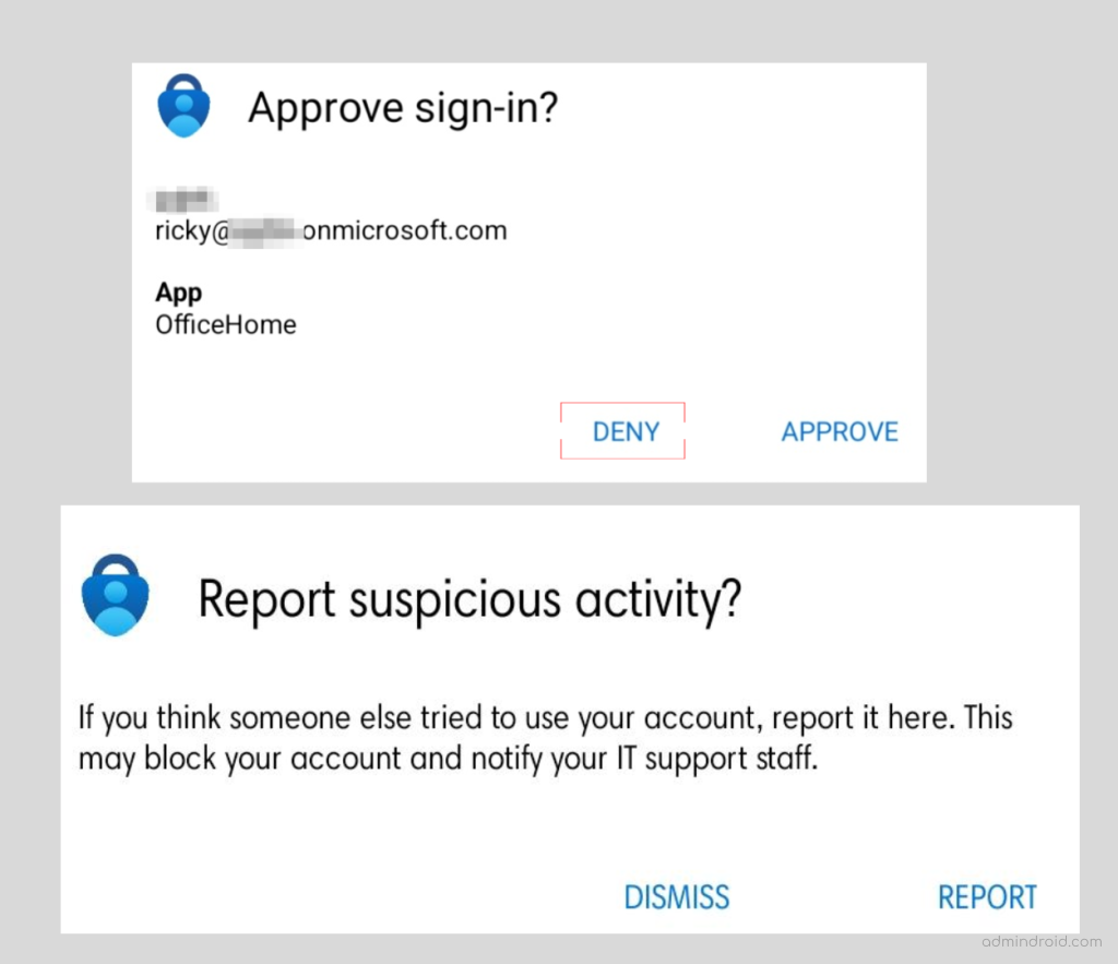 Report Suspicious MFA Request