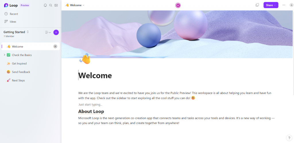 Microsoft Loop App
