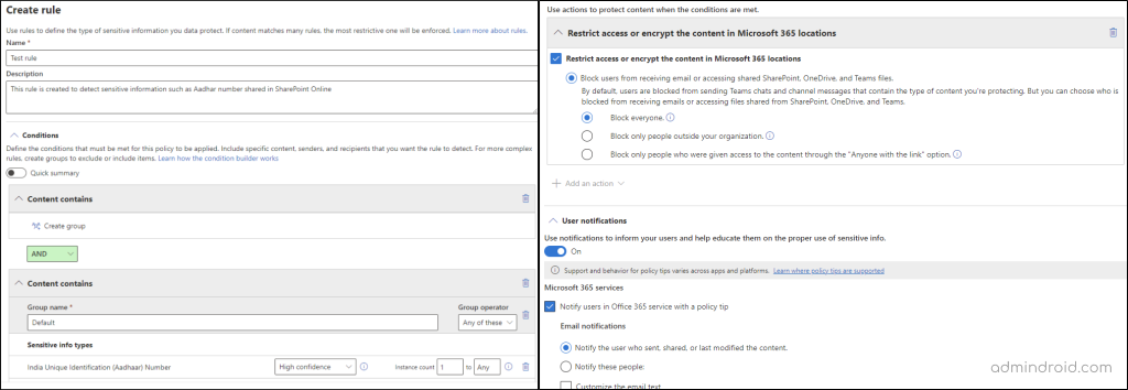 Creating a DLP rule