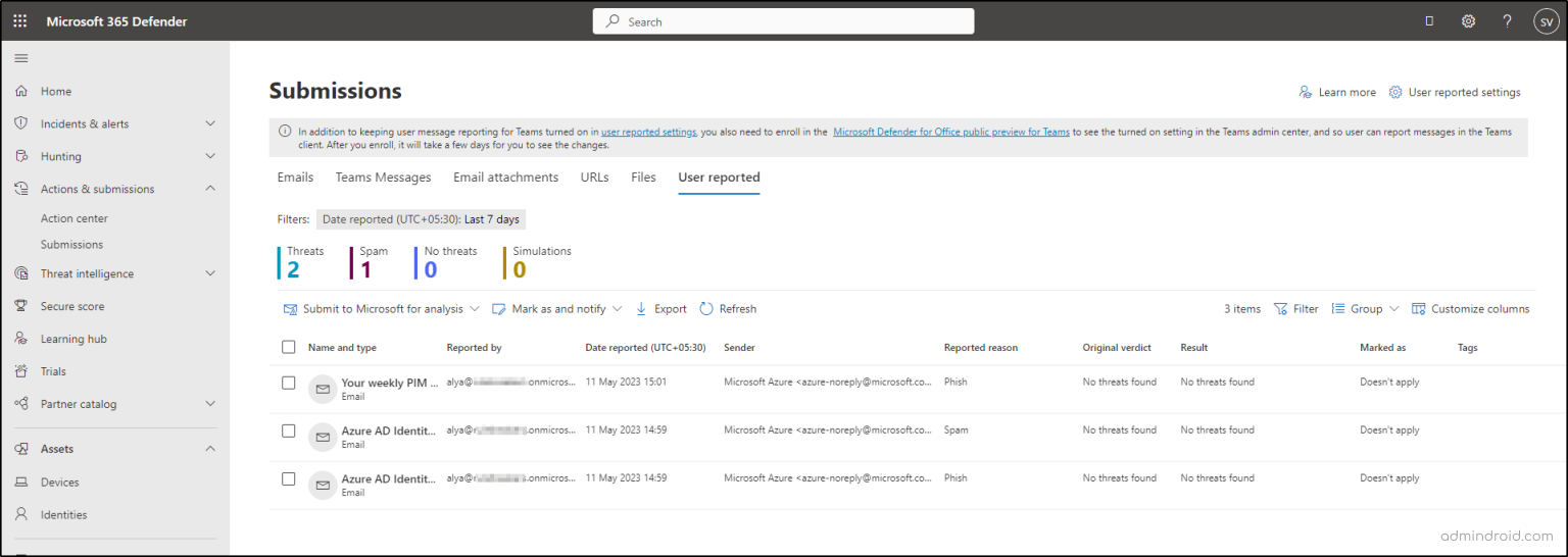 User Reported Message Settings Reporting Suspicious Messages in M365 Shared and Delegated Mailboxes