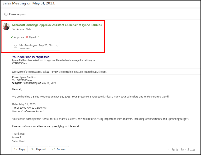 Moderator Request Sign How to Approve Emails in Microsoft Outlook?