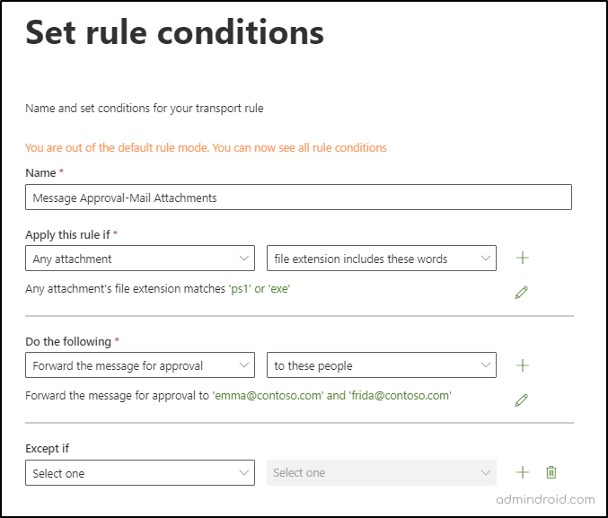 Moderated Recipients by File Attachments