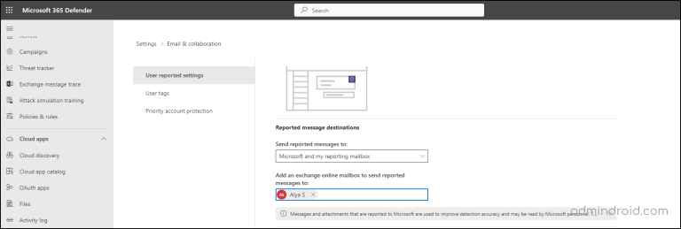 User Reported Message Settings Reporting Suspicious Messages in M365 Shared and Delegated Mailboxes