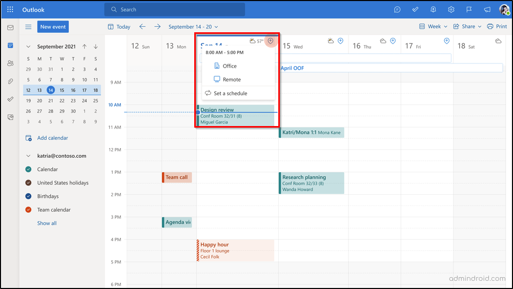 Work Hours and Location in Outlook for Efficient Collaboration 