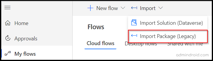 Importing user onboarding package zip