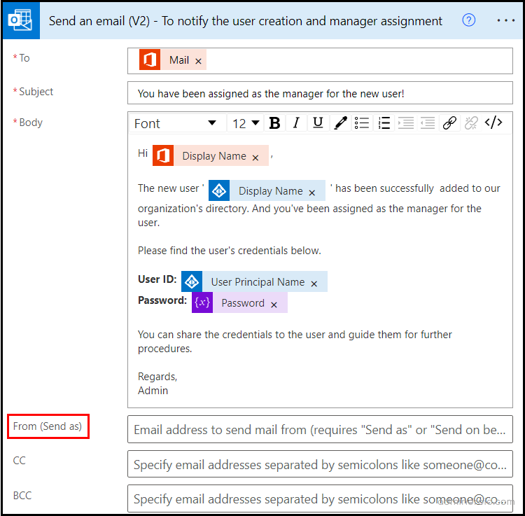 User creation and manager assignment email notification.