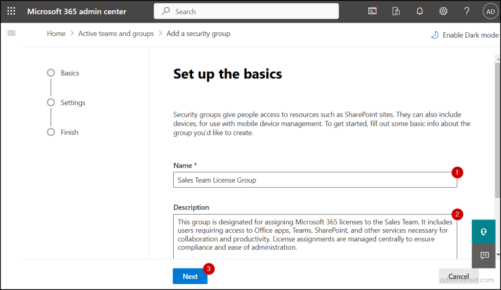 Create security groups in Microsoft 365