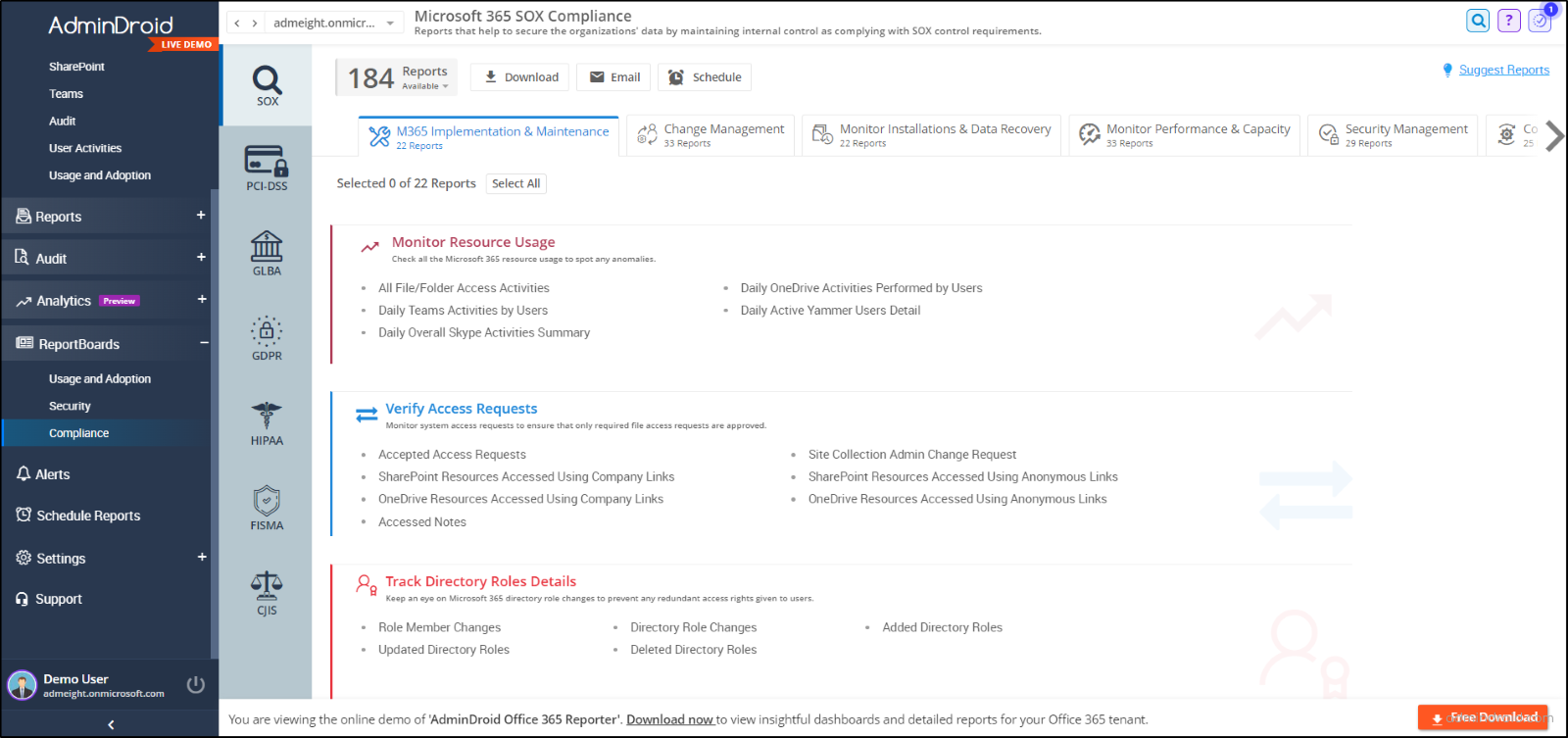 AdminDroid Compliance Management tool