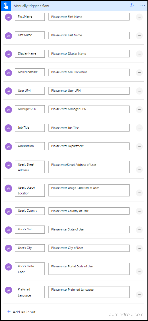 Input New User Information for User Onboarding Process