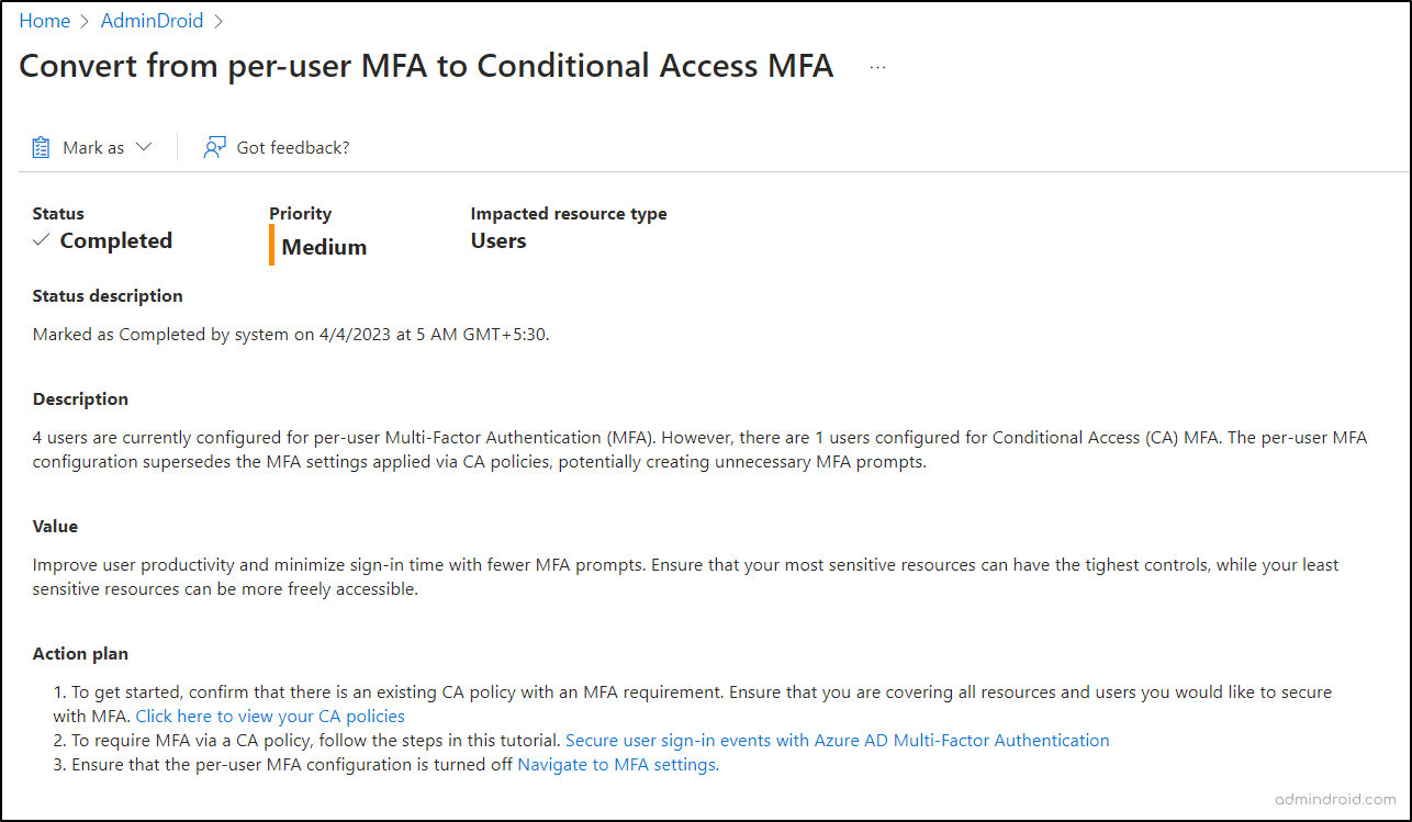 convert per user mfa to conditional access