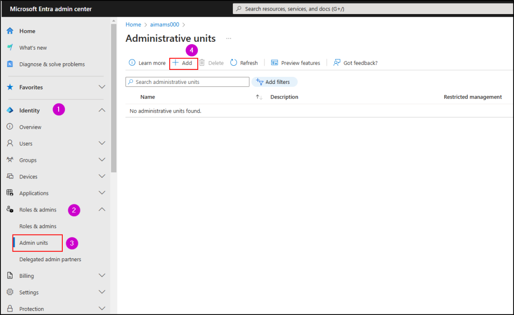 Administrative units in Azure AD