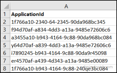 CSV file with unused app IDs