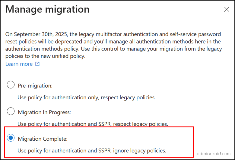 Migrate MFA And SSPR Policies To Authentication Methods Policy