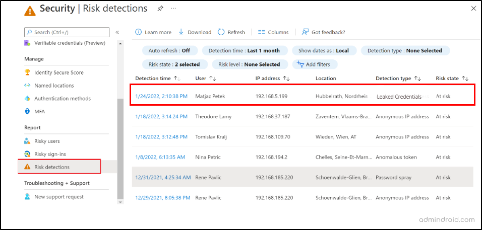 Leaked Credential Detection in Microsoft Entra ID