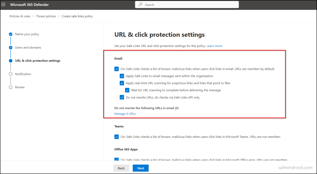 Safe Links in Microsoft 365 Defender - Phishing Defense