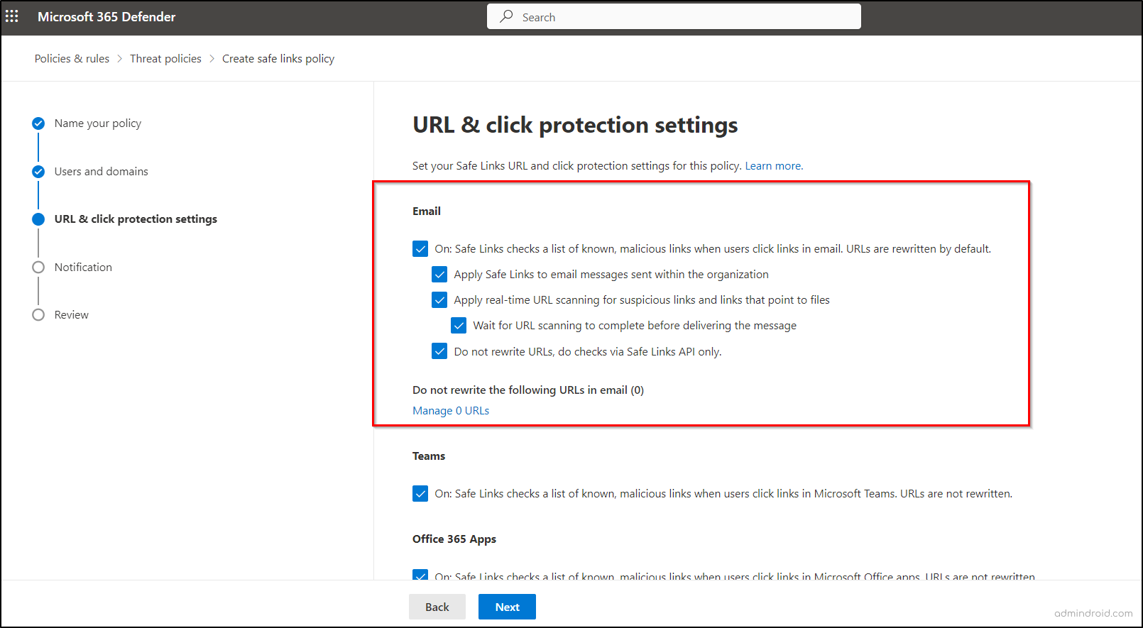 Safe Links in Microsoft 365 Defender AdminDroid Blog