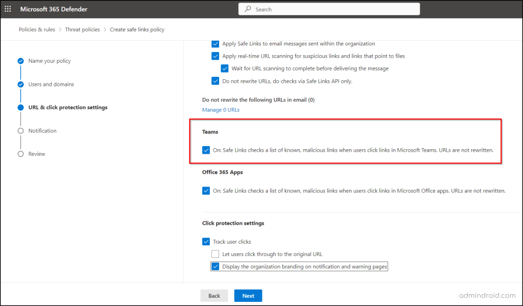 Safe Links in Microsoft 365 Defender Phishing Defense