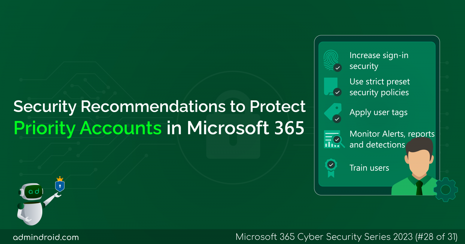 Security Recommendations to protect priority accounts in Microsoft 365