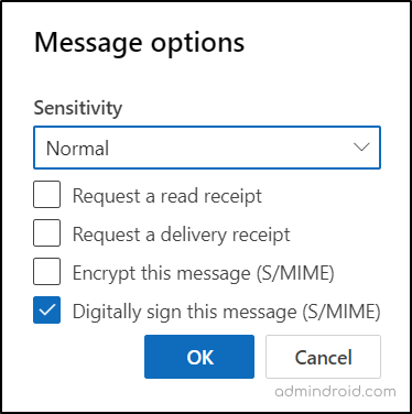 Digital signatures in Microsoft Outlook for Web 