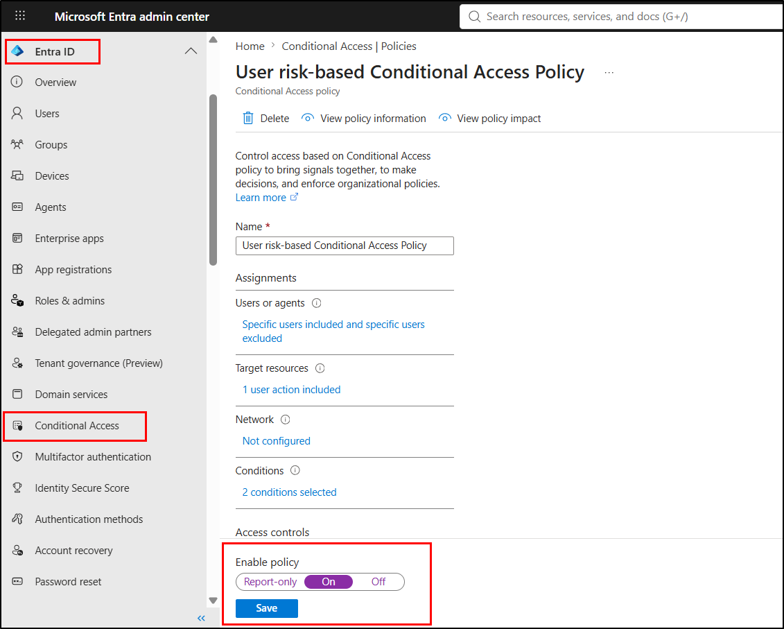 Enable risk-based Conditional Access policies