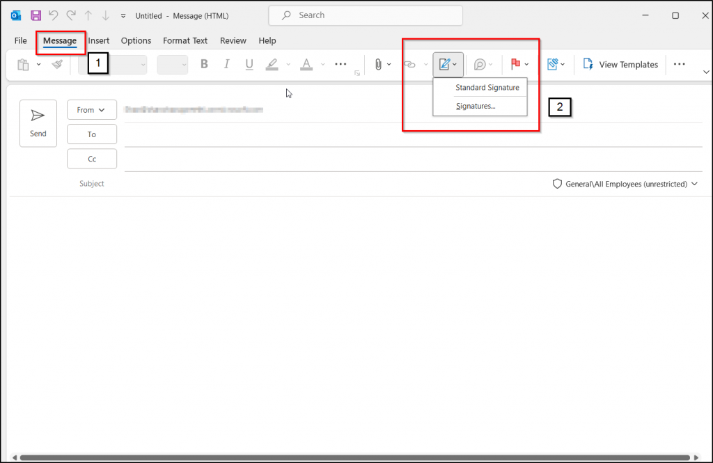 Add standard email signatures in Outlook for Desktop