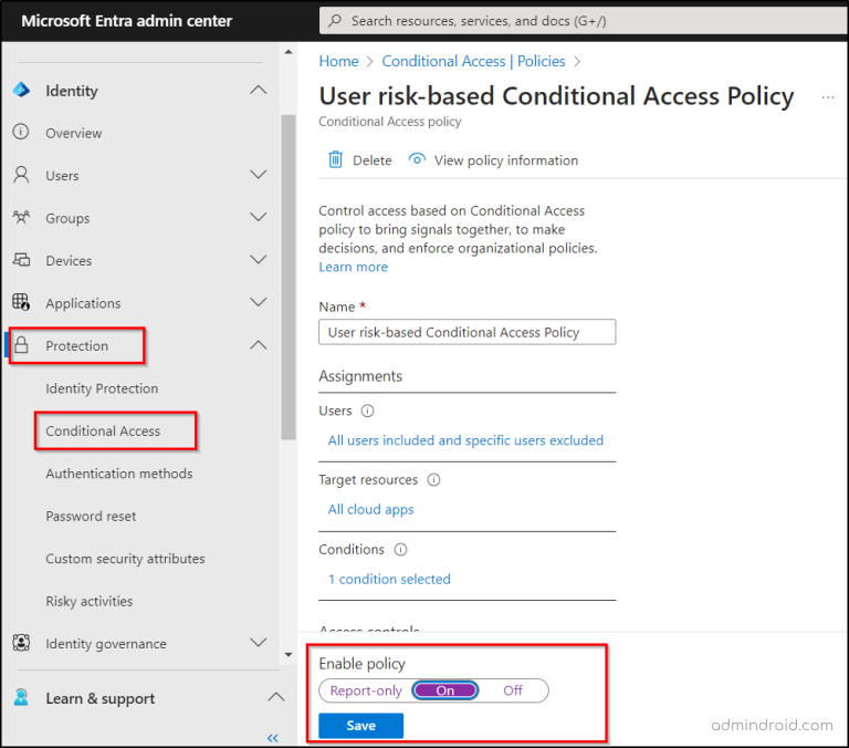 Risk-based Conditional Access Policies In Microsoft Entra ID